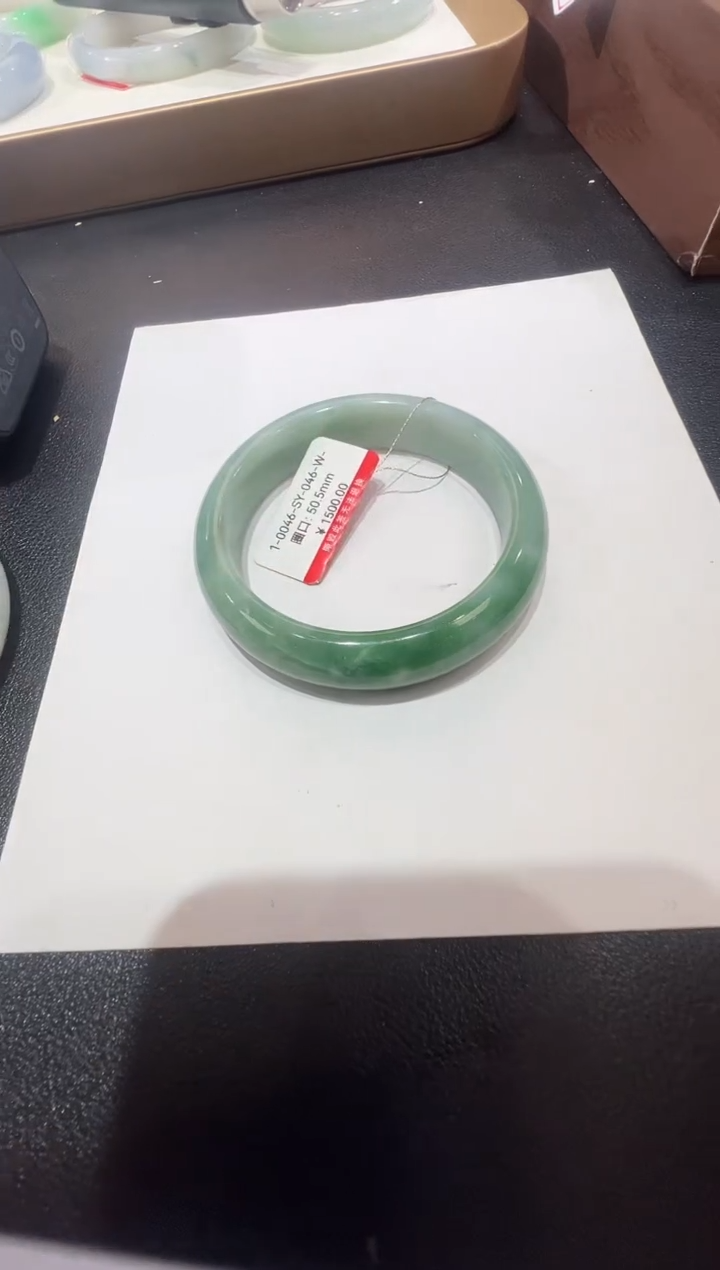 纯天然缅甸A货翡翠手镯50-51mm-46号