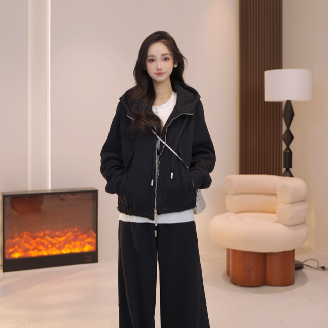 Basic House/百家好2025秋冬新款宽松品瘦时尚卫衣两件套DDP30