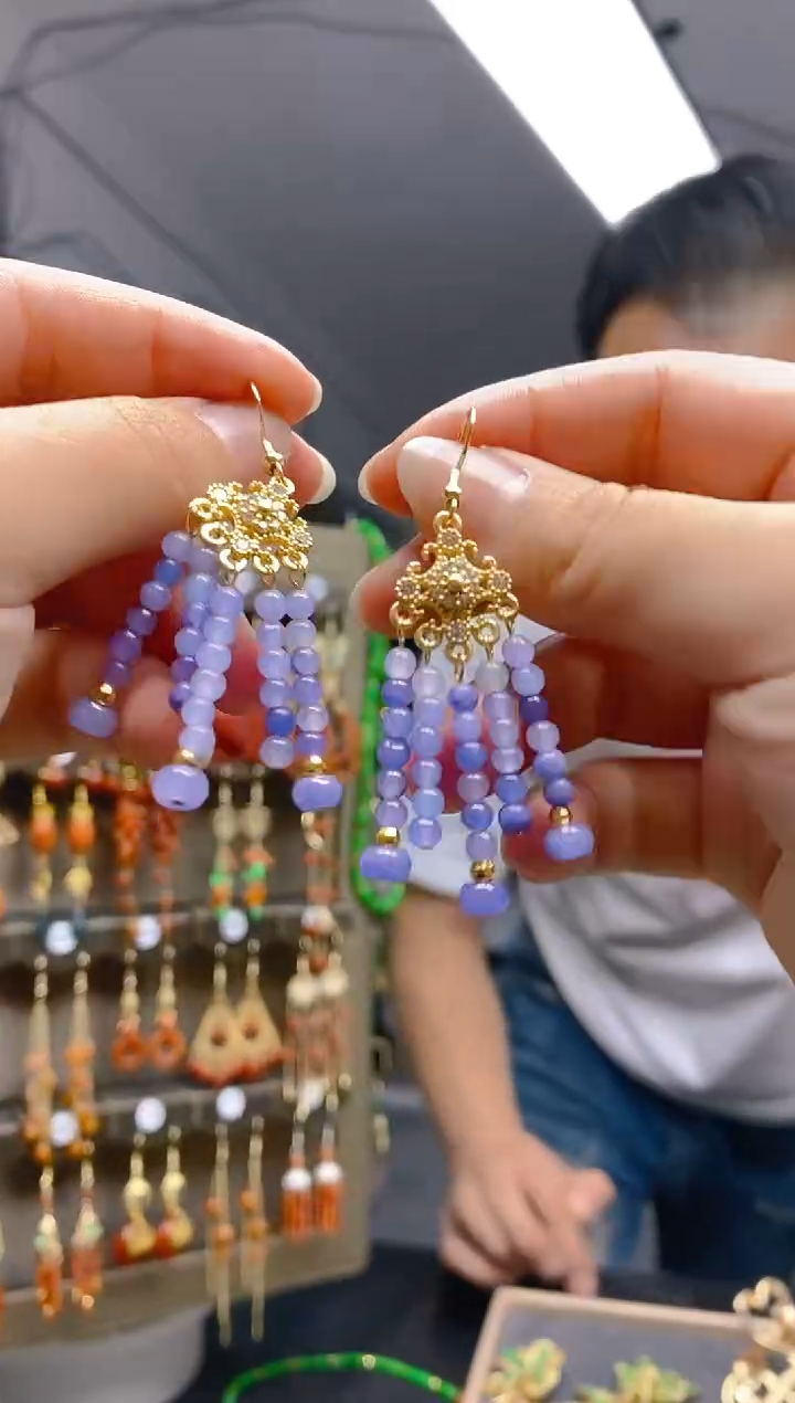 翡翠合金耳饰0317翡翠耳钩