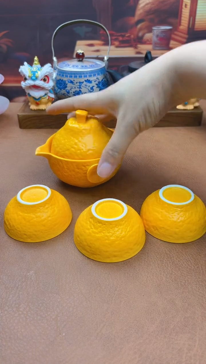 陶瓷茶具摆件旅行套组