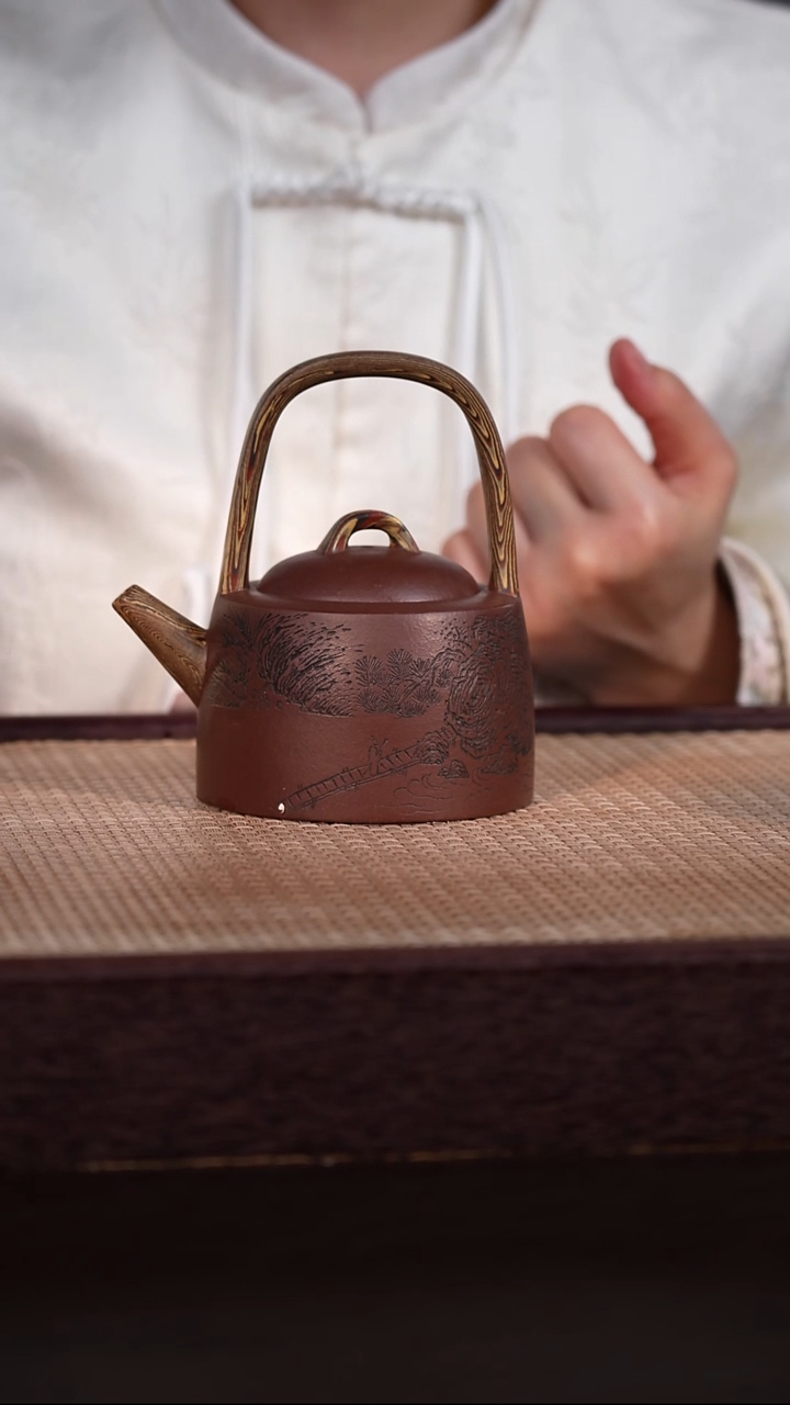 茶壶紫砂紫泥绞泥 270cc