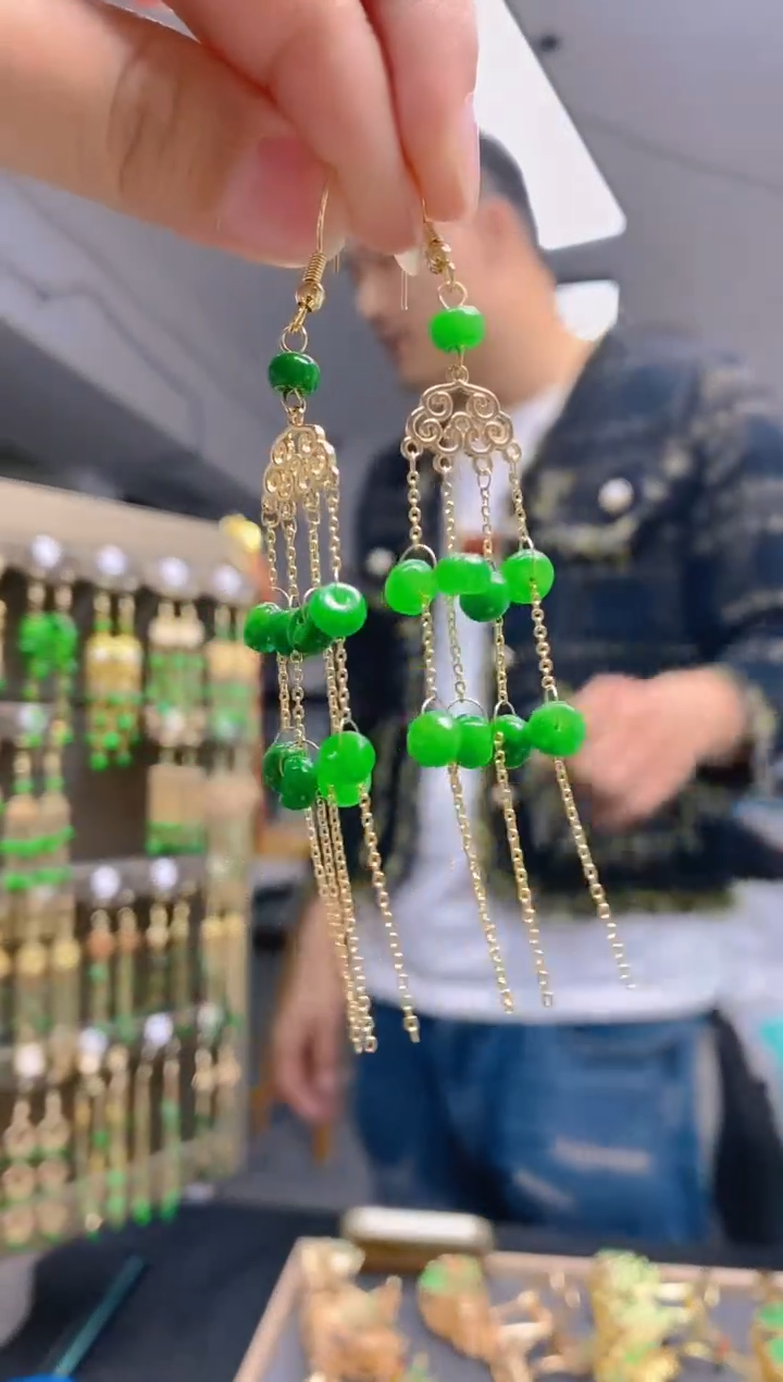 【闪购商品】翡翠耳饰合金0272翡翠耳钩