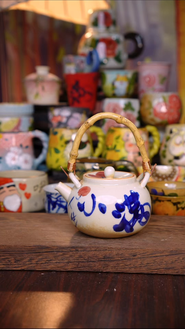 杯子陶泥垚手作 景德镇手工手绘陶瓷器物