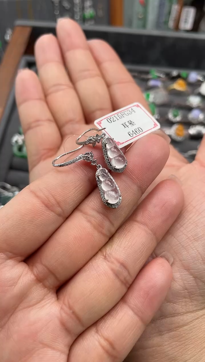 【闪购商品】翡翠耳饰18K金镶嵌0215FG34