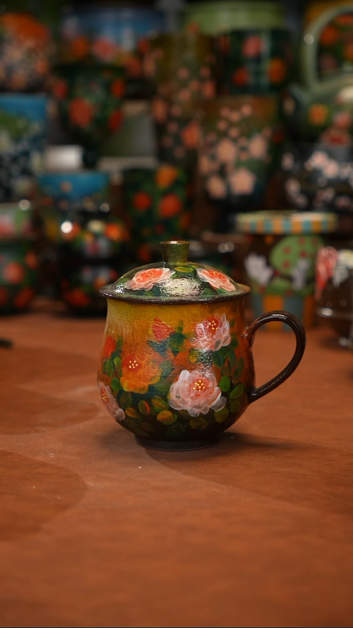 紫砂油画   釉下彩   杯子