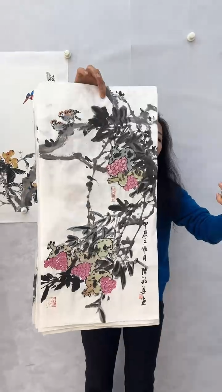 【闪购商品】折扇1花鸟画作品福利福利