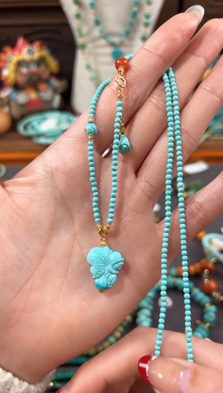 【闪购商品】绿松石颈饰18K金镶嵌绿松石项链