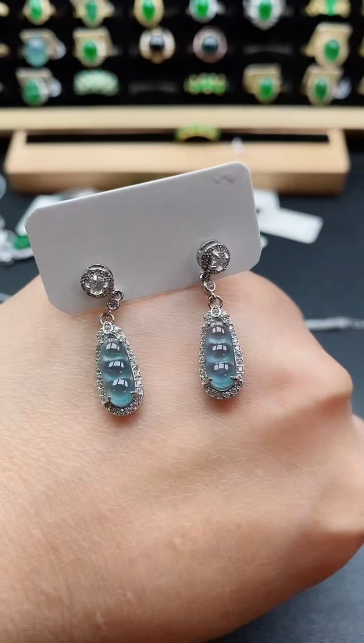 银S925镶嵌戒指翡翠1