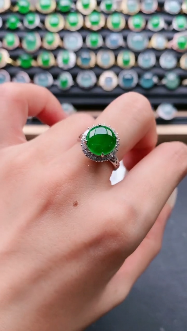 【闪购商品】翡翠戒指银S925镶嵌1111111