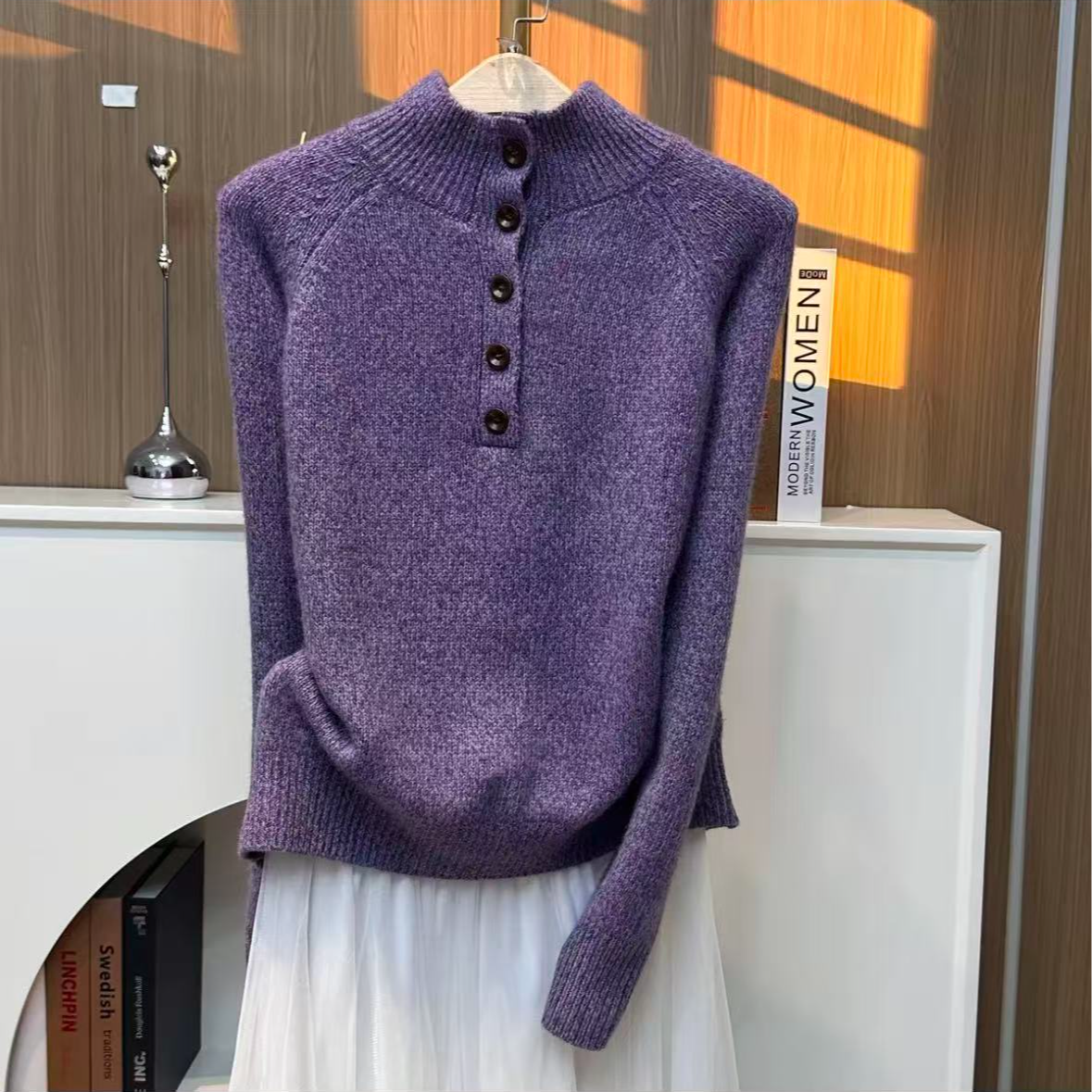 冬季韩版高领加厚宽松长袖针织衫S150