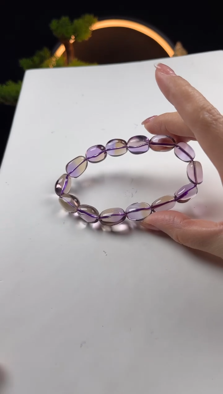 【闪购商品】水晶手链未镶嵌天然紫黄晶随形手串12mm