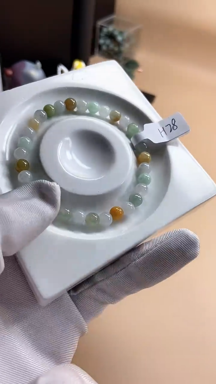 【闪购商品】翡翠手串未镶嵌天然翡翠A货H28