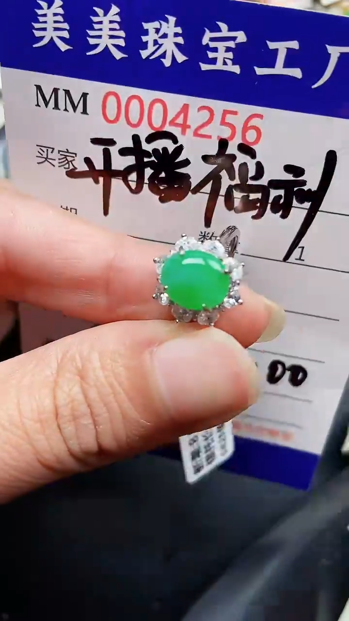 颈饰银S925镶嵌翡翠4256