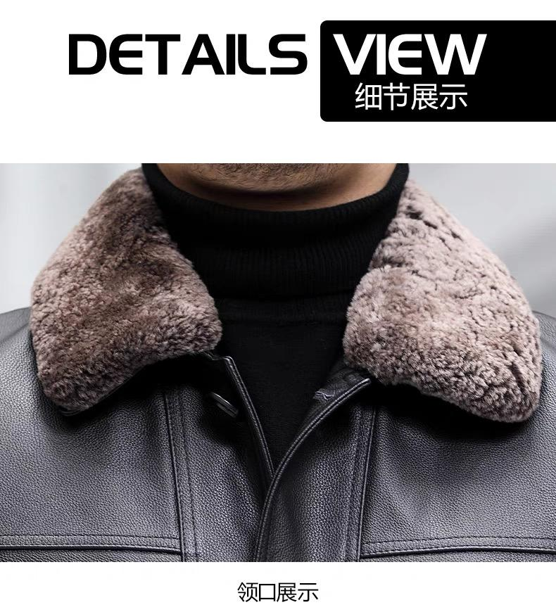 NOBLE DUKE 秋冬季男士中老年加厚保暖羊毛毛领