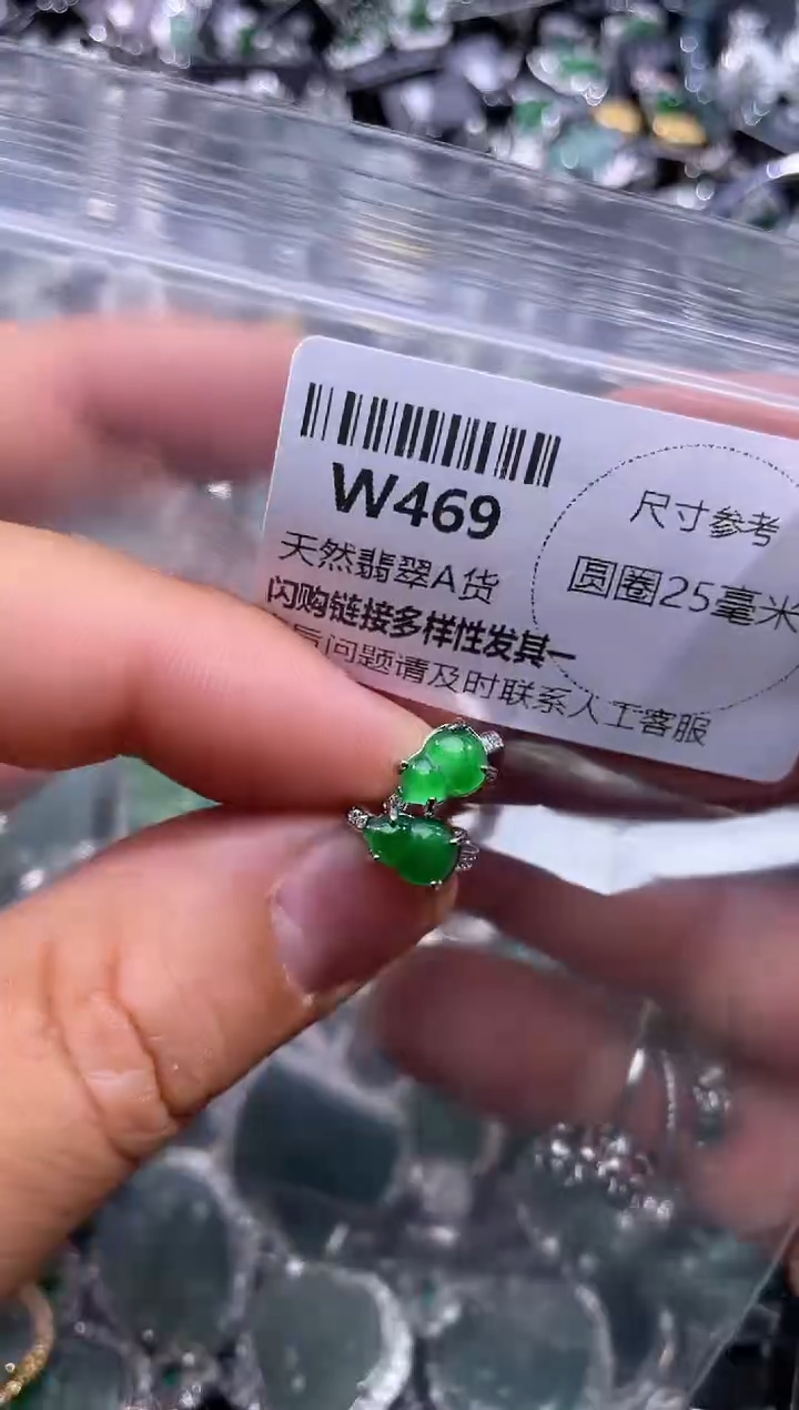 【闪购商品】翡翠颈饰未镶嵌W469耳扣