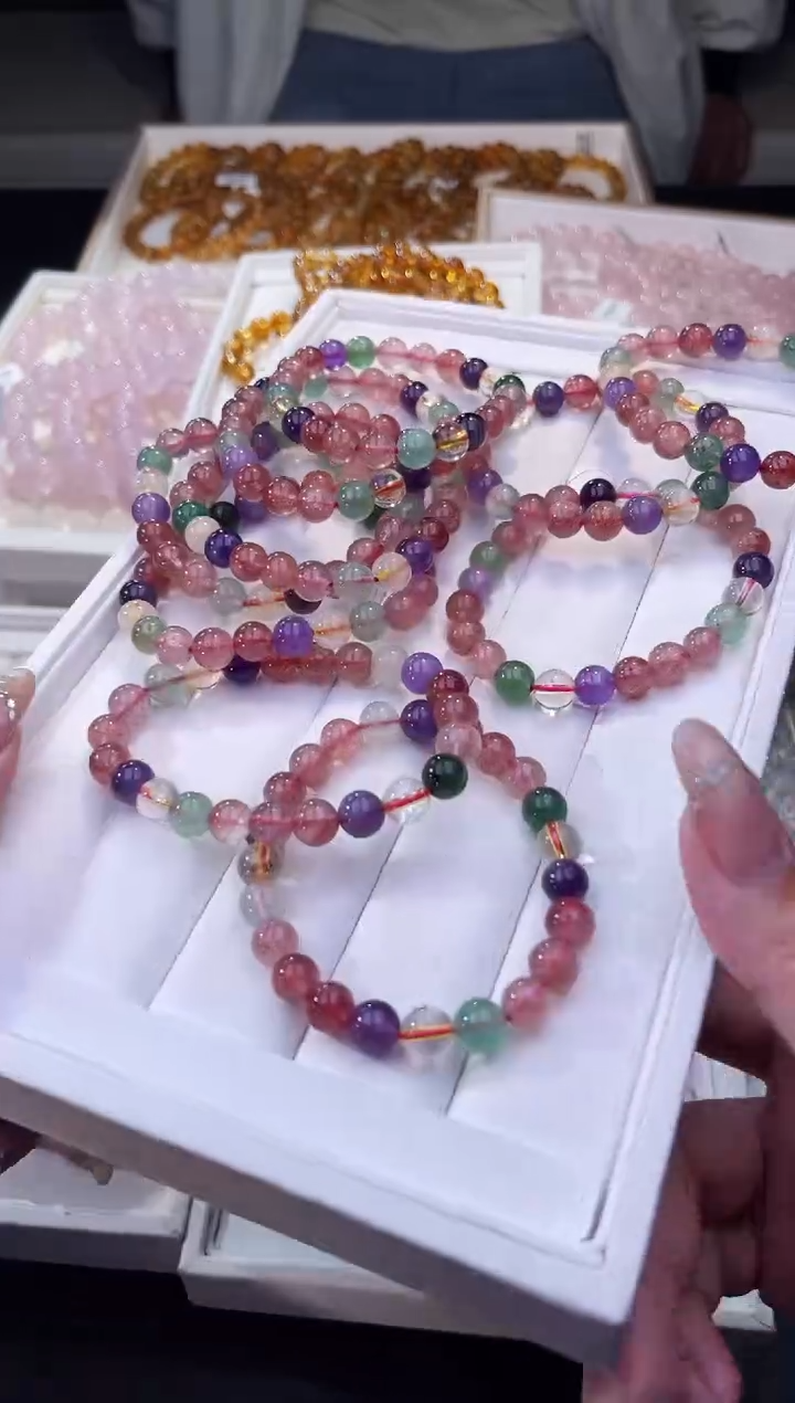 【闪购商品】/未镶嵌水晶多宝草莓晶8mm