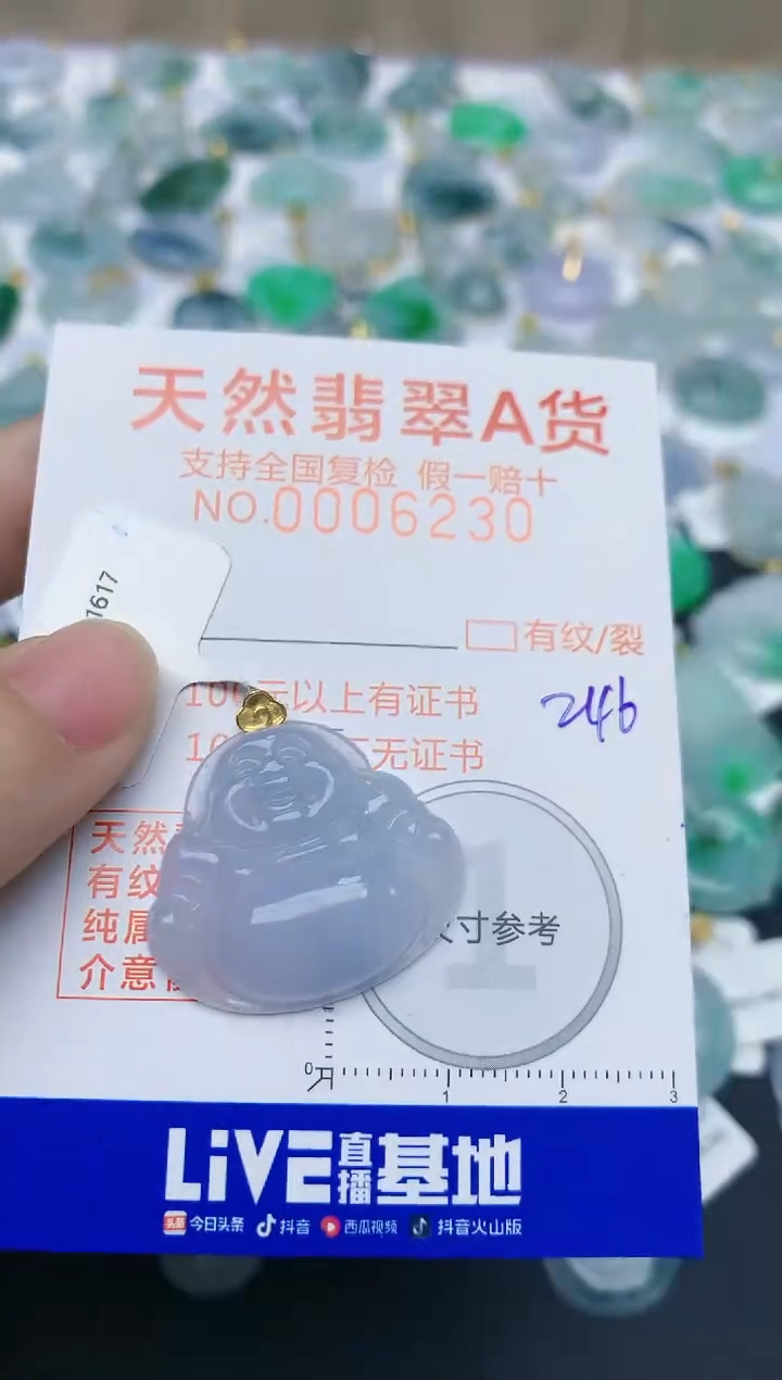 【闪购商品】翡翠颈饰18K金镶嵌天然翡翠A货    246