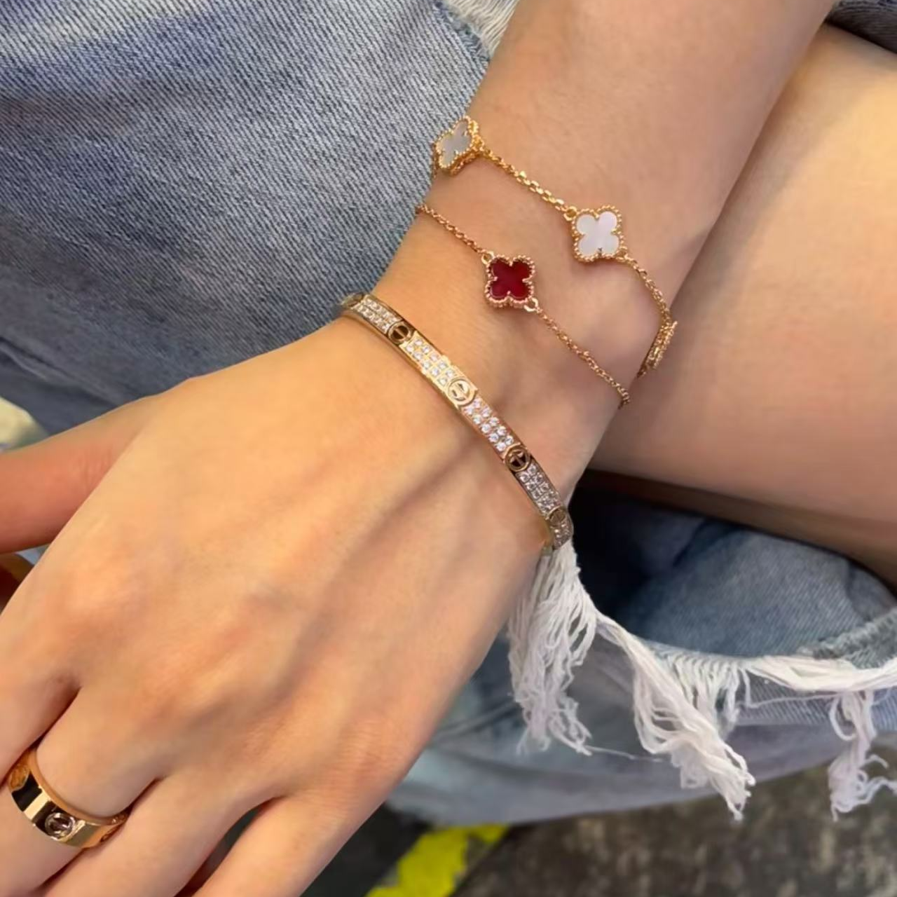 手链 #沐南专享# 004 轻奢单花手链 珍珠手链百搭时尚款