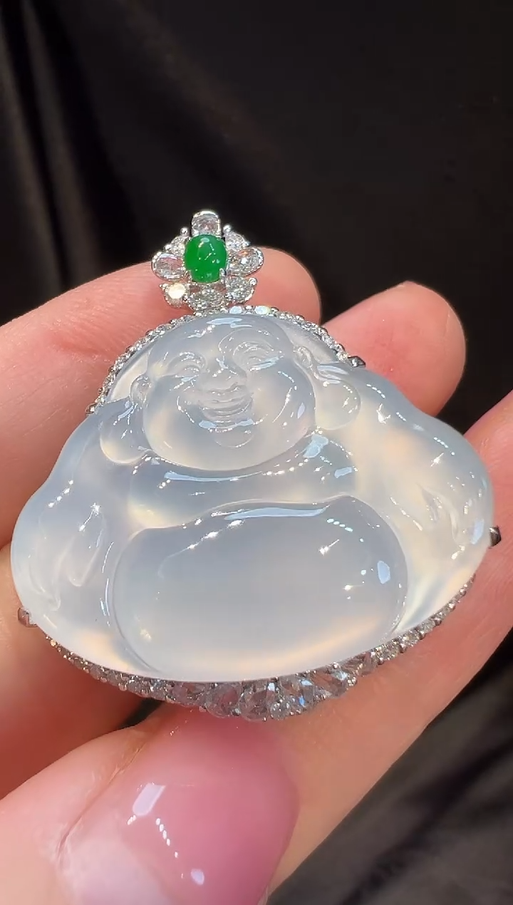 吊坠(不含链)18K金镶嵌翡翠L6