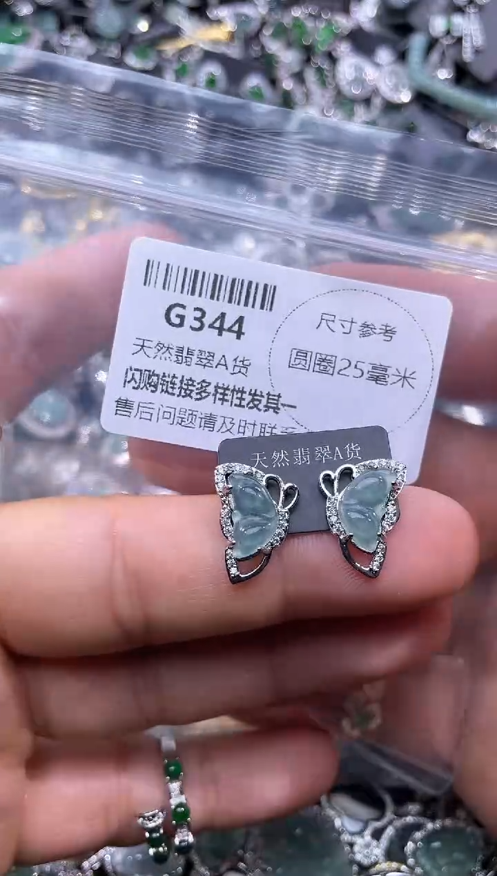 【闪购商品】翡翠颈饰未镶嵌G344耳钉