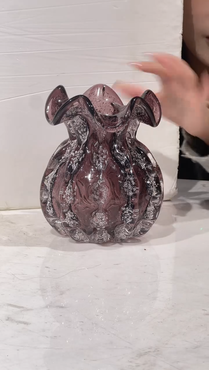 【闪购商品】琉璃紫色钱袋子小花瓶