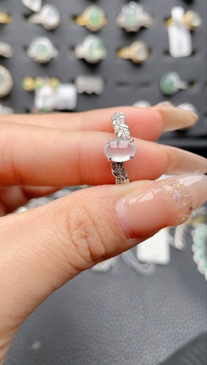 【闪购商品】翡翠戒指银S925镶嵌1111111111  52