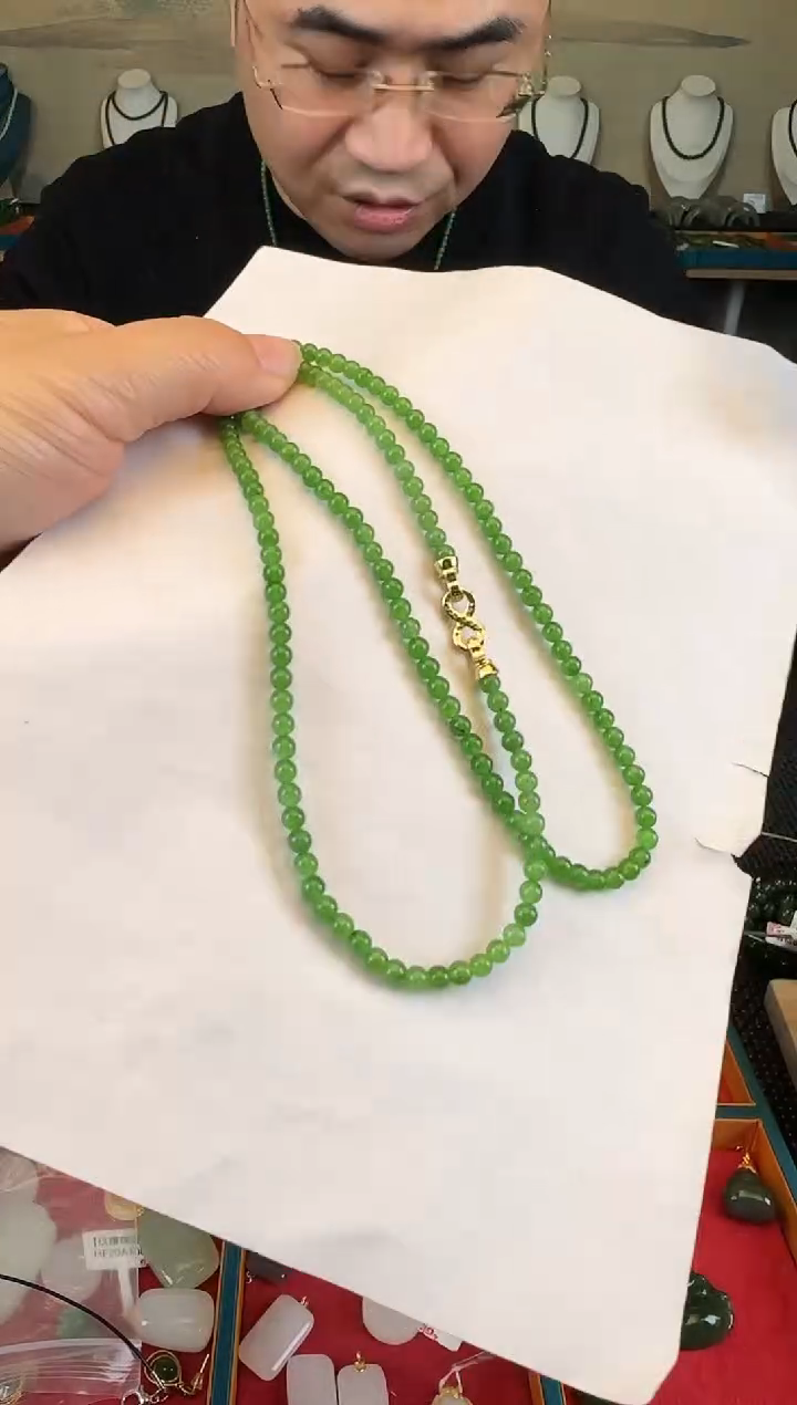颈饰未镶嵌和田玉卡4小米链