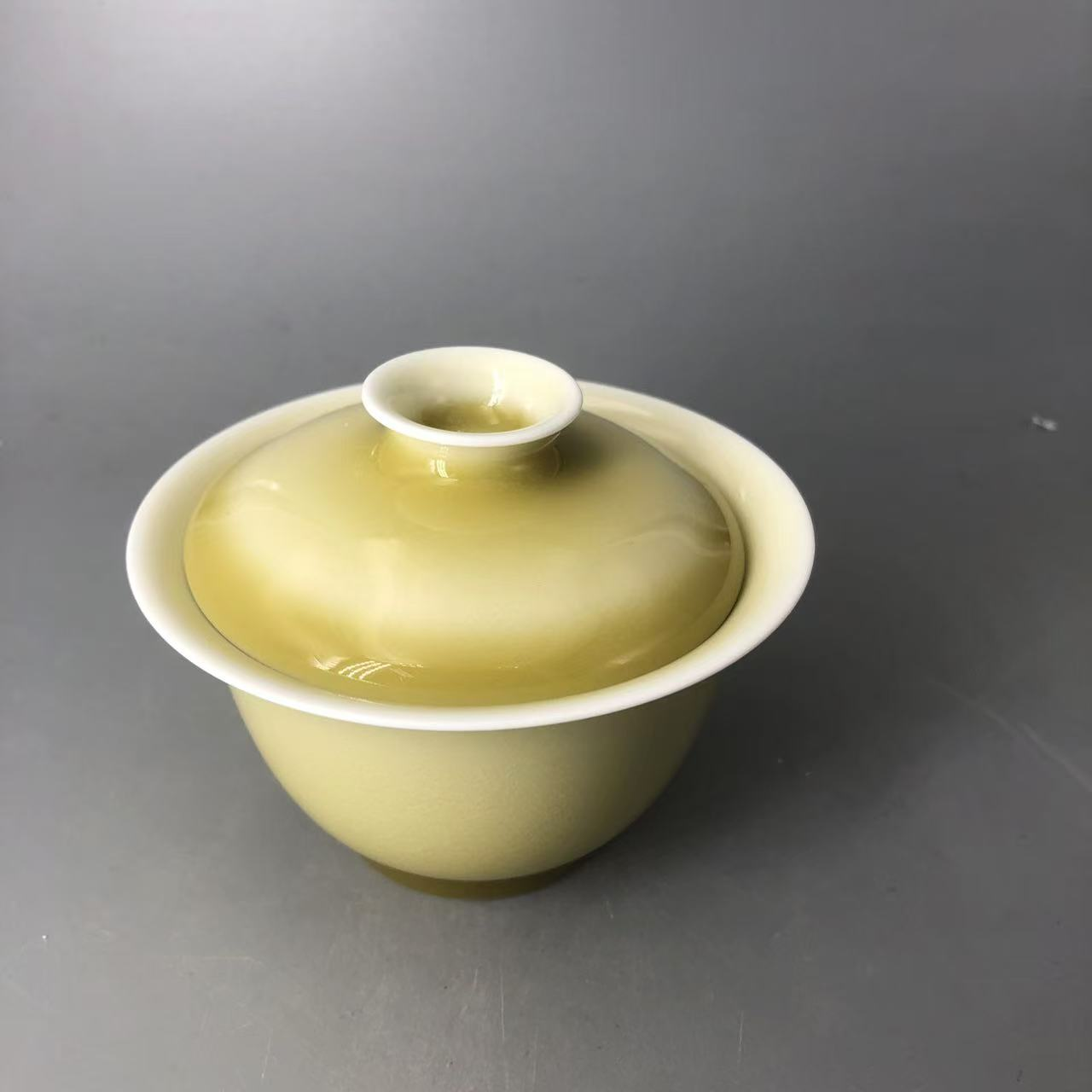 非遗茶空间 景德镇闰火堂 陶瓷秘合釉撇足花神盖碗rht509