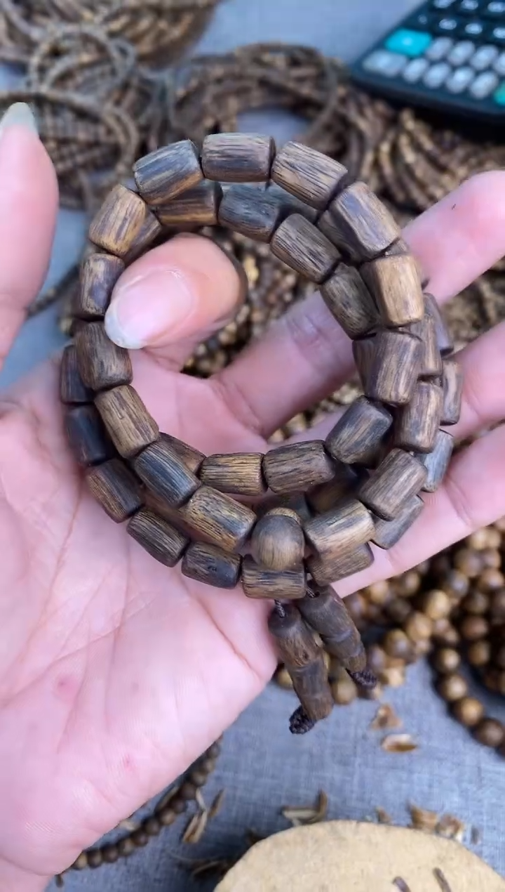 手串沉香树心油随型桶珠多圈棋楠手串27多样性发一