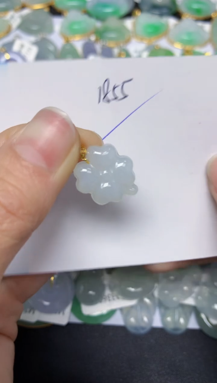 【闪购商品】翡翠颈饰18K金镶嵌天然翡翠A货