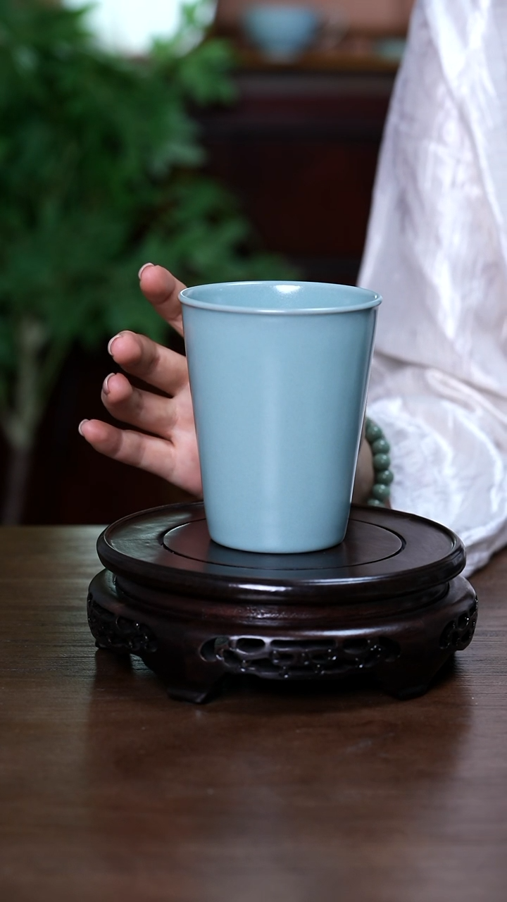 L·宝丰宋官窑原产地汝瓷大可乐杯