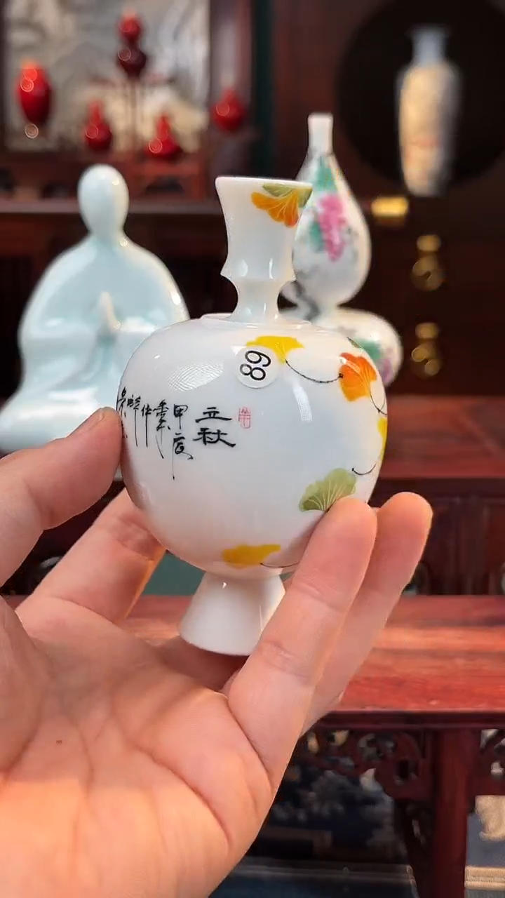 【闪购商品】摆件釉下五彩纯手工手绘原创瓷器