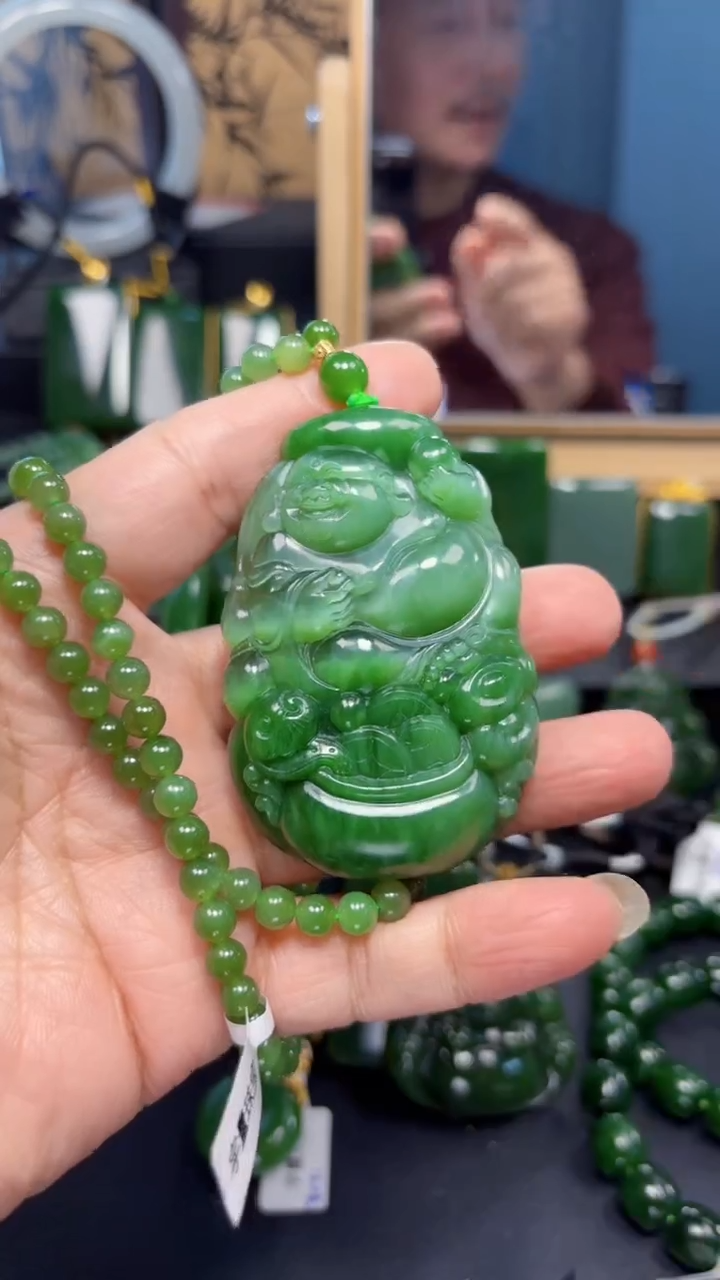 【闪购商品】和田玉（碧玉）吊坠(赠链)未镶嵌1