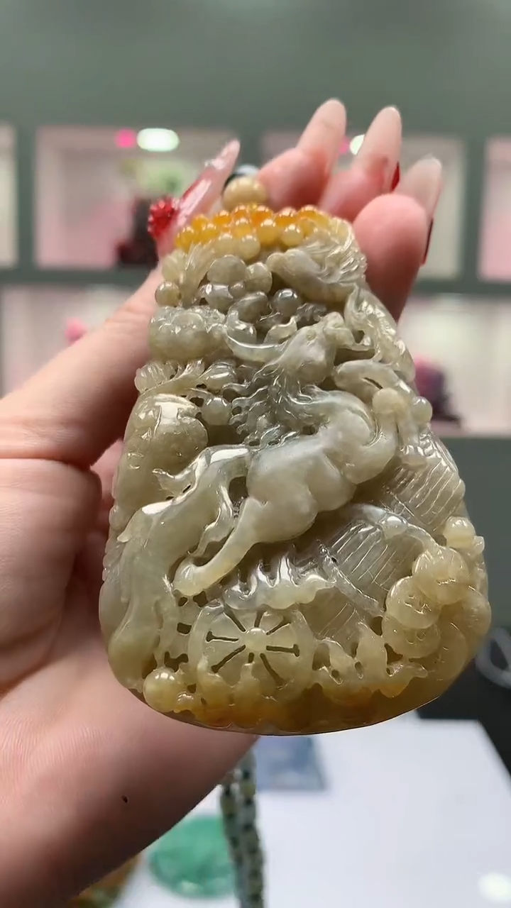 【闪购商品】定制翡翠未镶嵌1023y-毛货挂件赠珠链22