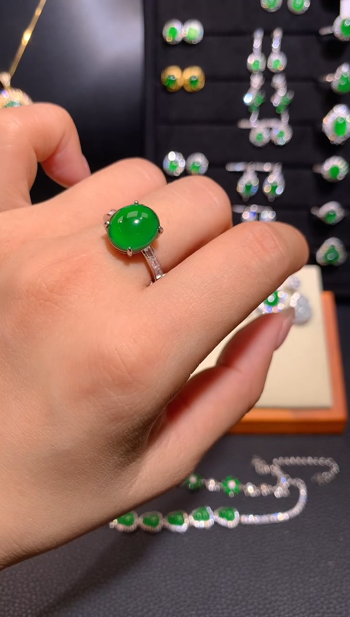【闪购商品】翡翠戒指银S925镶嵌多样性