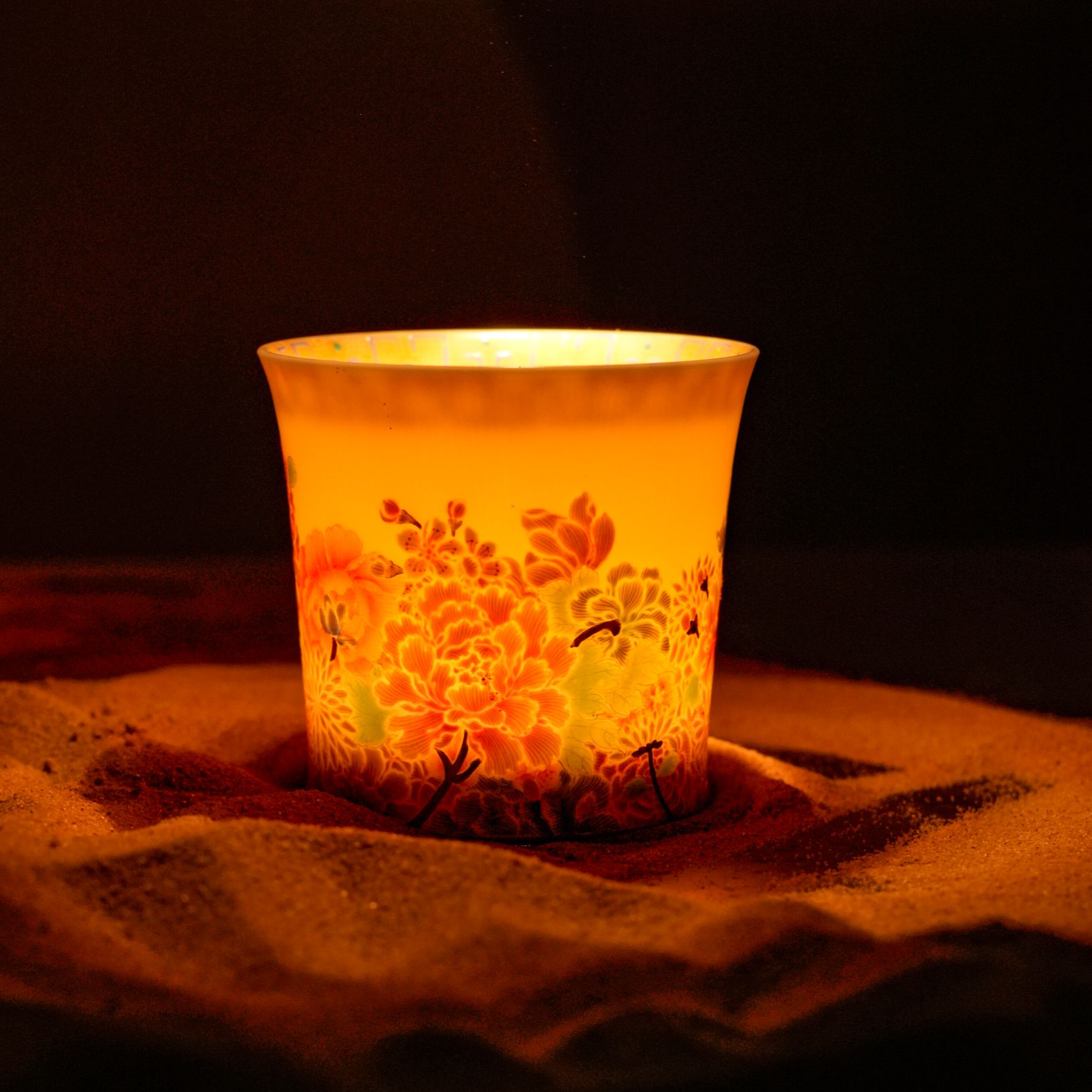 【小乔赏瓷】谢小金象牙万花杯xxj657