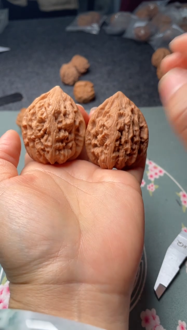 把件文玩核桃w295  鸡心42尺