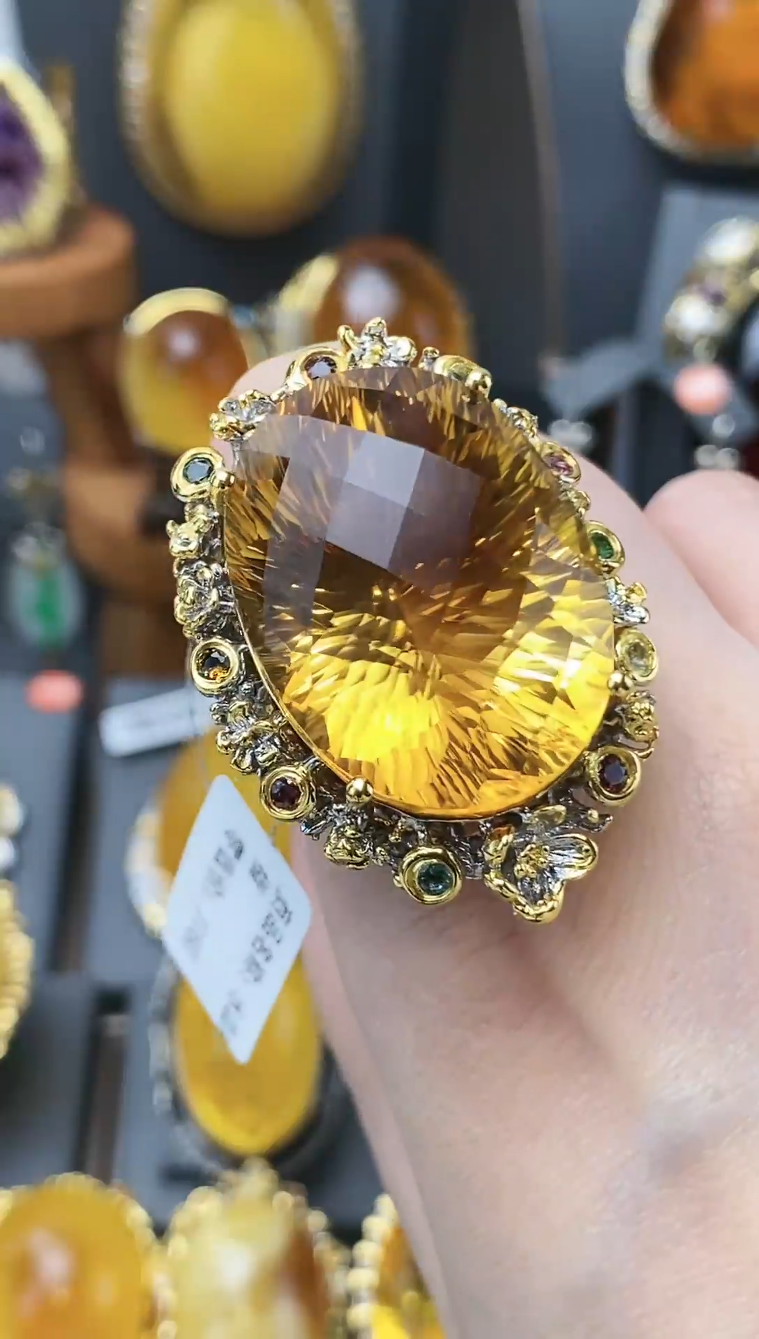 【闪购商品】黄晶戒指银S925镶嵌黄水晶戒指