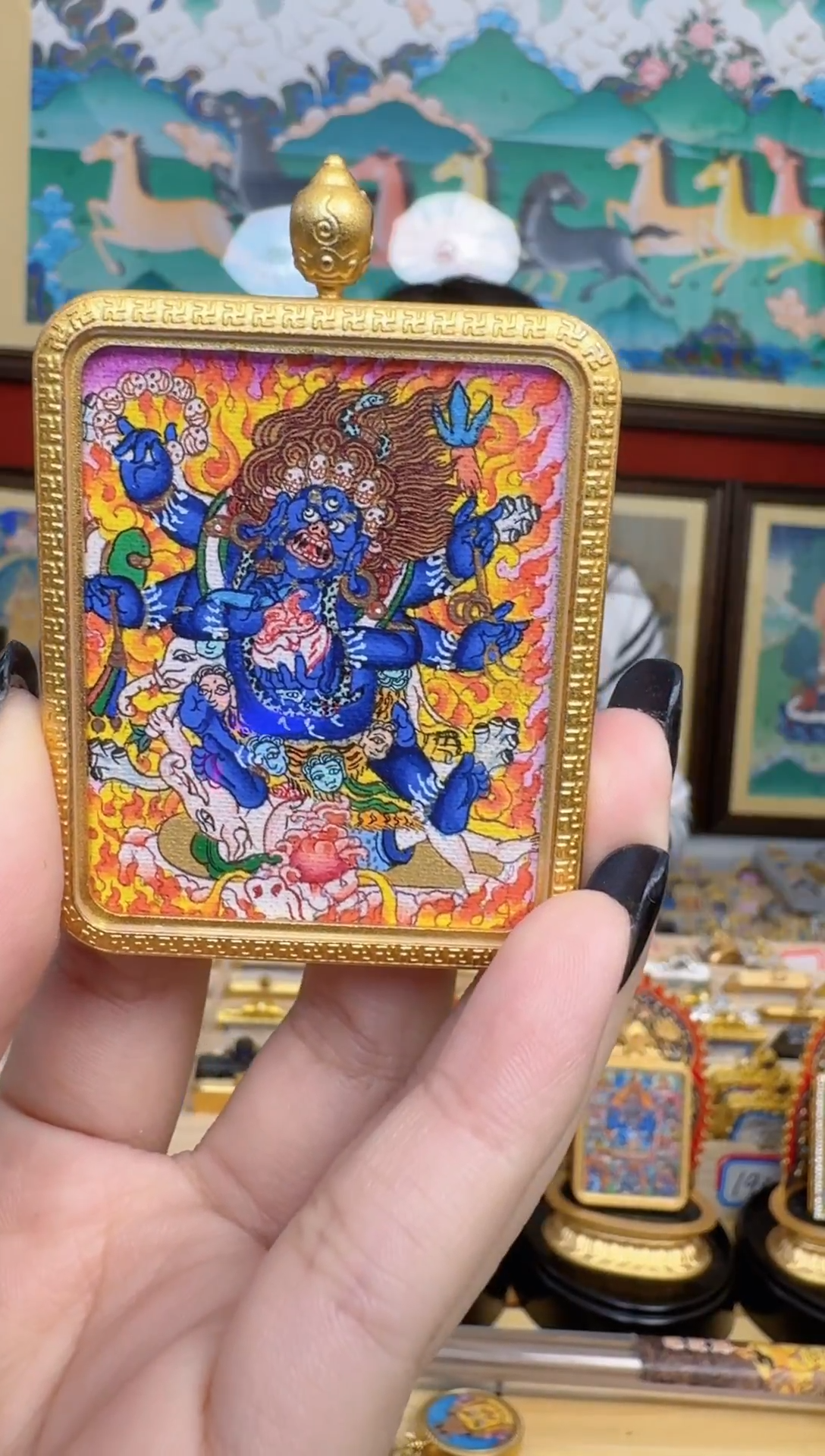 吊坠大黑老师-热贡纯手绘-刀刀