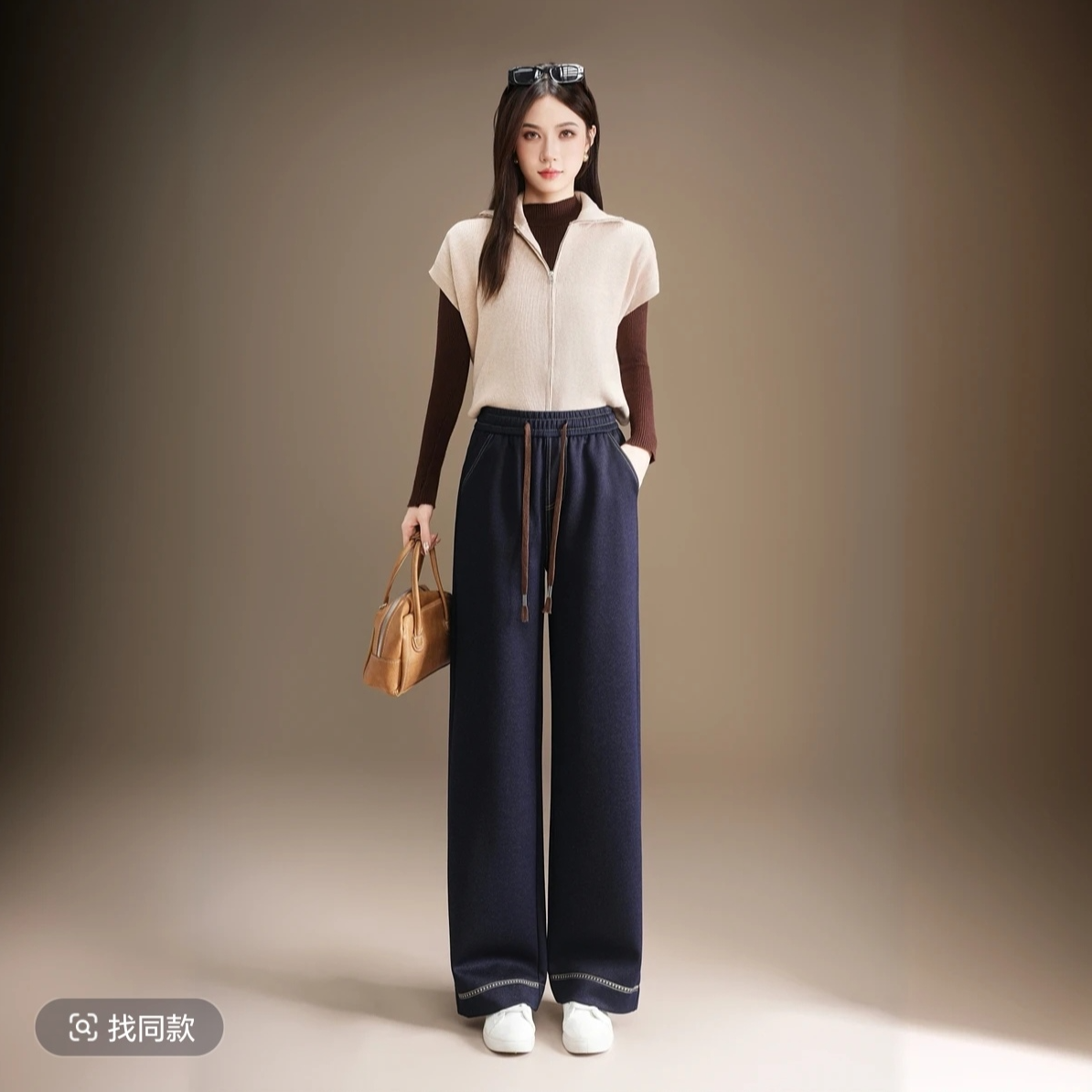 【黎诗梵】89012款加绒加厚冬季新款休闲裤女高腰显瘦软牛仔裤约97