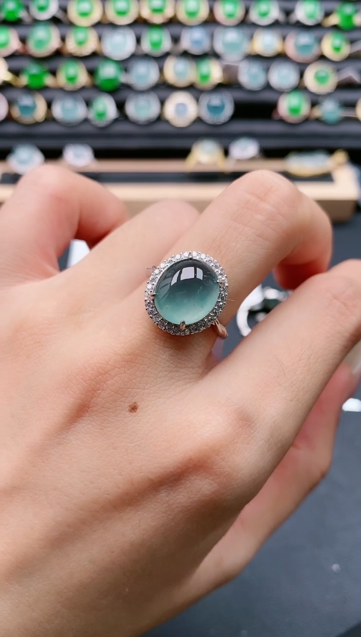【闪购商品】翡翠戒指银S925镶嵌111111