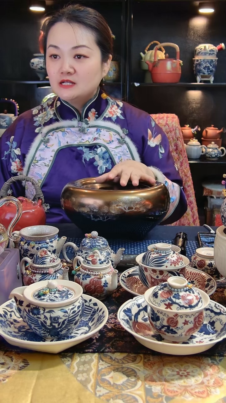 【闪购商品】茶具三足炉子手绘手工