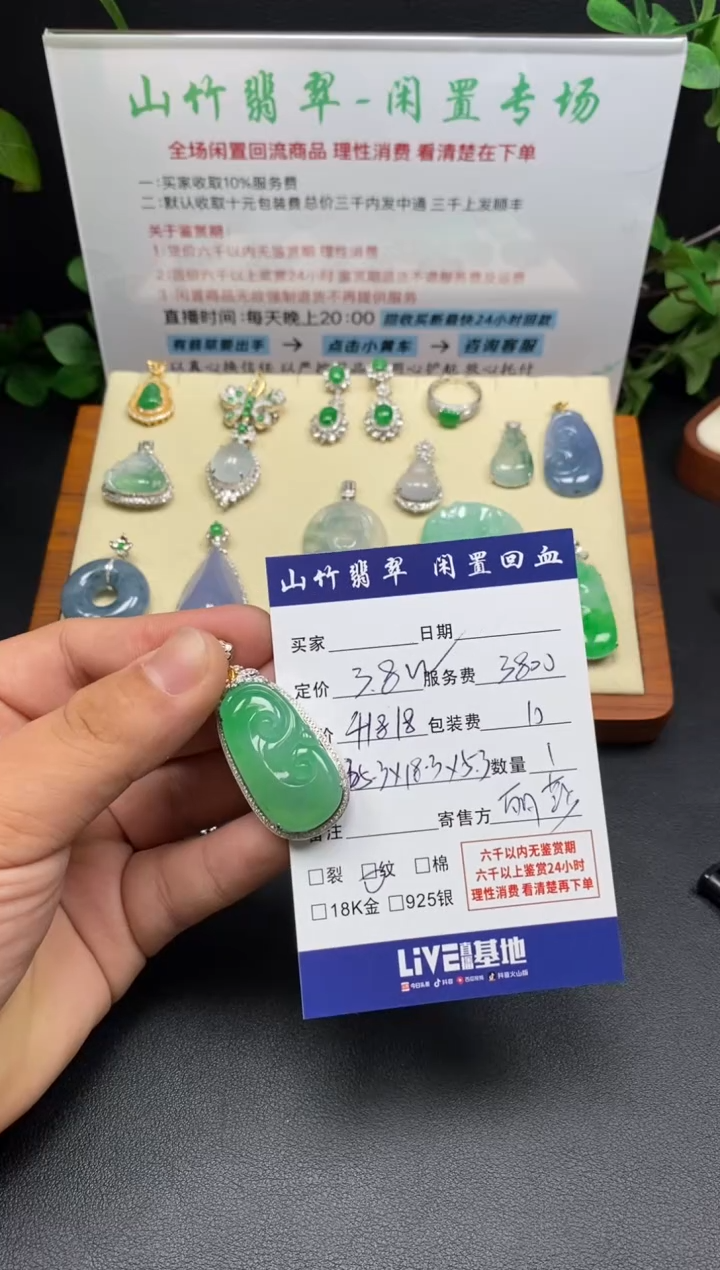 颈饰18K金镶嵌翡翠3002137