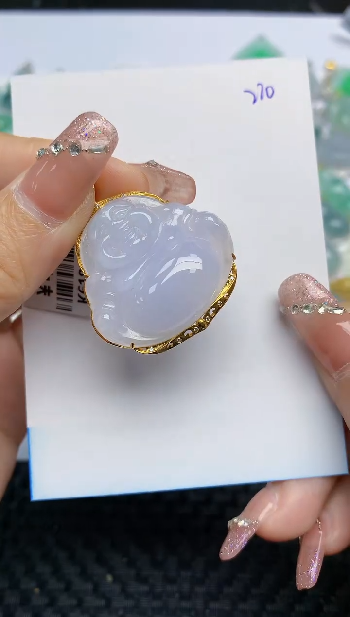 【闪购商品】翡翠颈饰18K金镶嵌天然A货翡翠 220