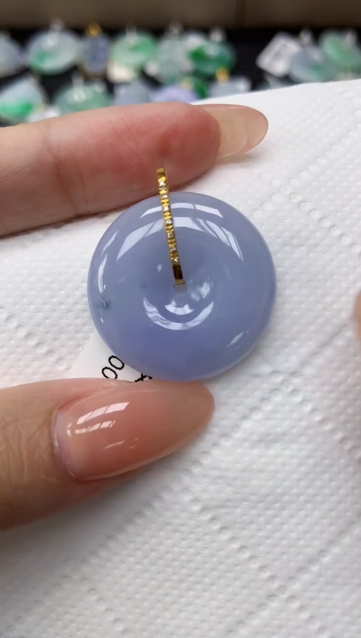 颈饰18K金镶嵌翡翠11111111111