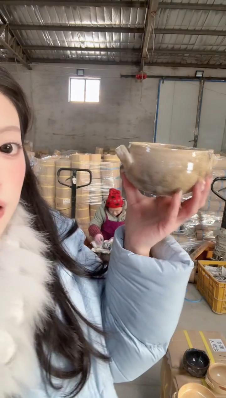 陶瓷灶师窑双耳碗一个