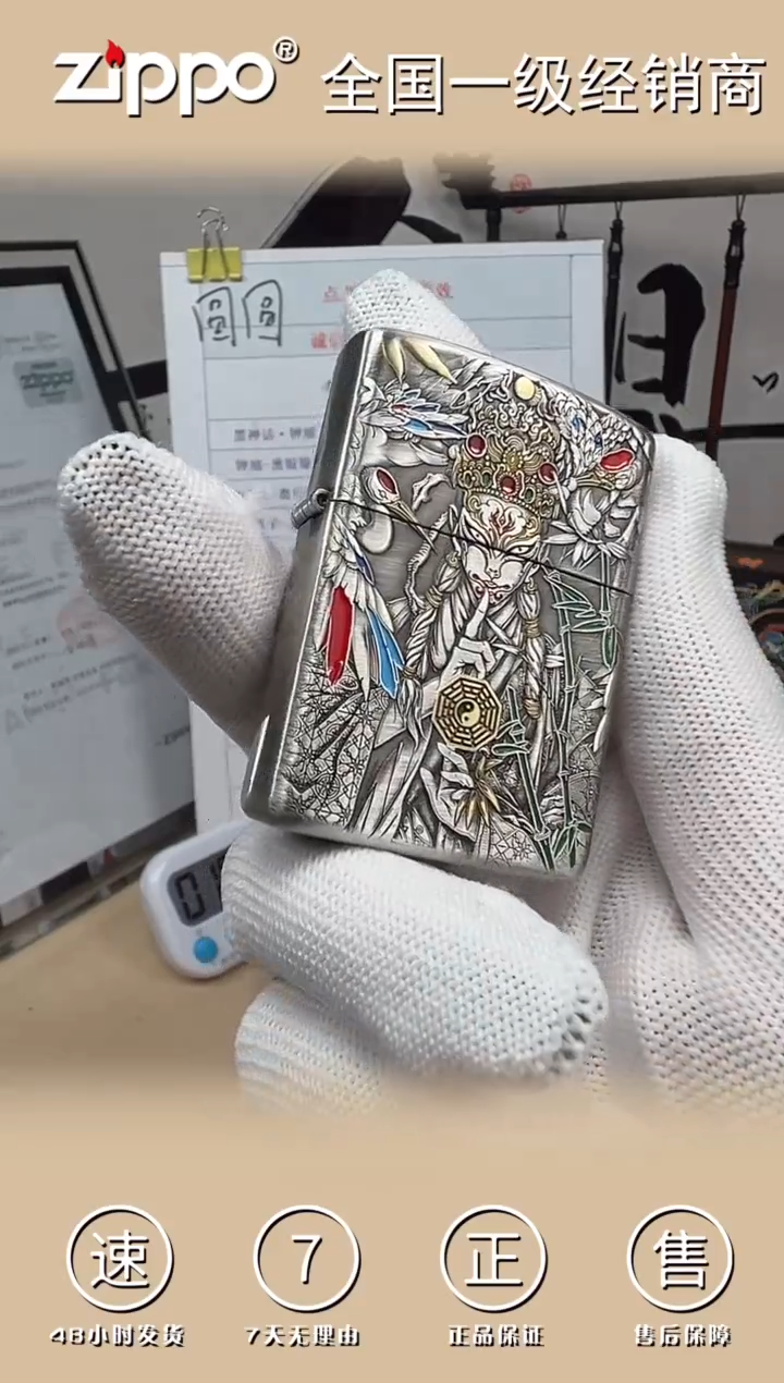 铜白鹤童子-3D盔甲熏银鎏金珐琅彩