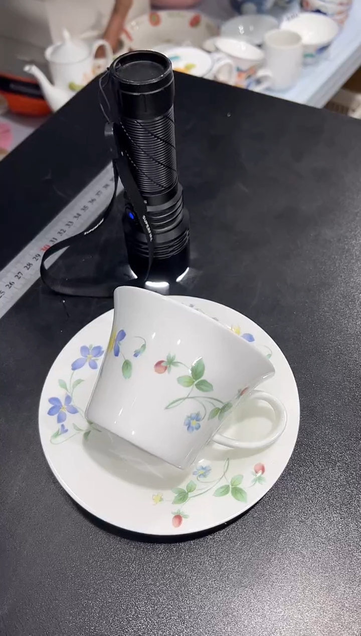 杯子骨瓷（简装）花环咖啡杯碟一套+小勺