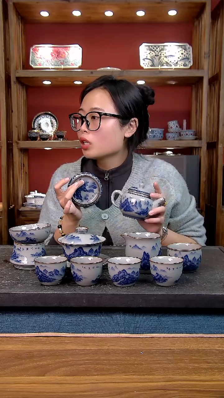 简装家用款10件套 老陶泥开片纹陶瓷茶具