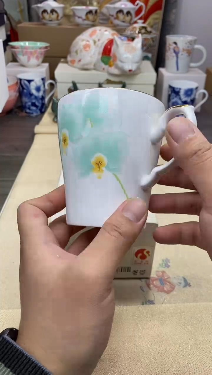 【闪购商品】茶具耐高温全品全新 （绿蝴蝶兰马克杯 ）